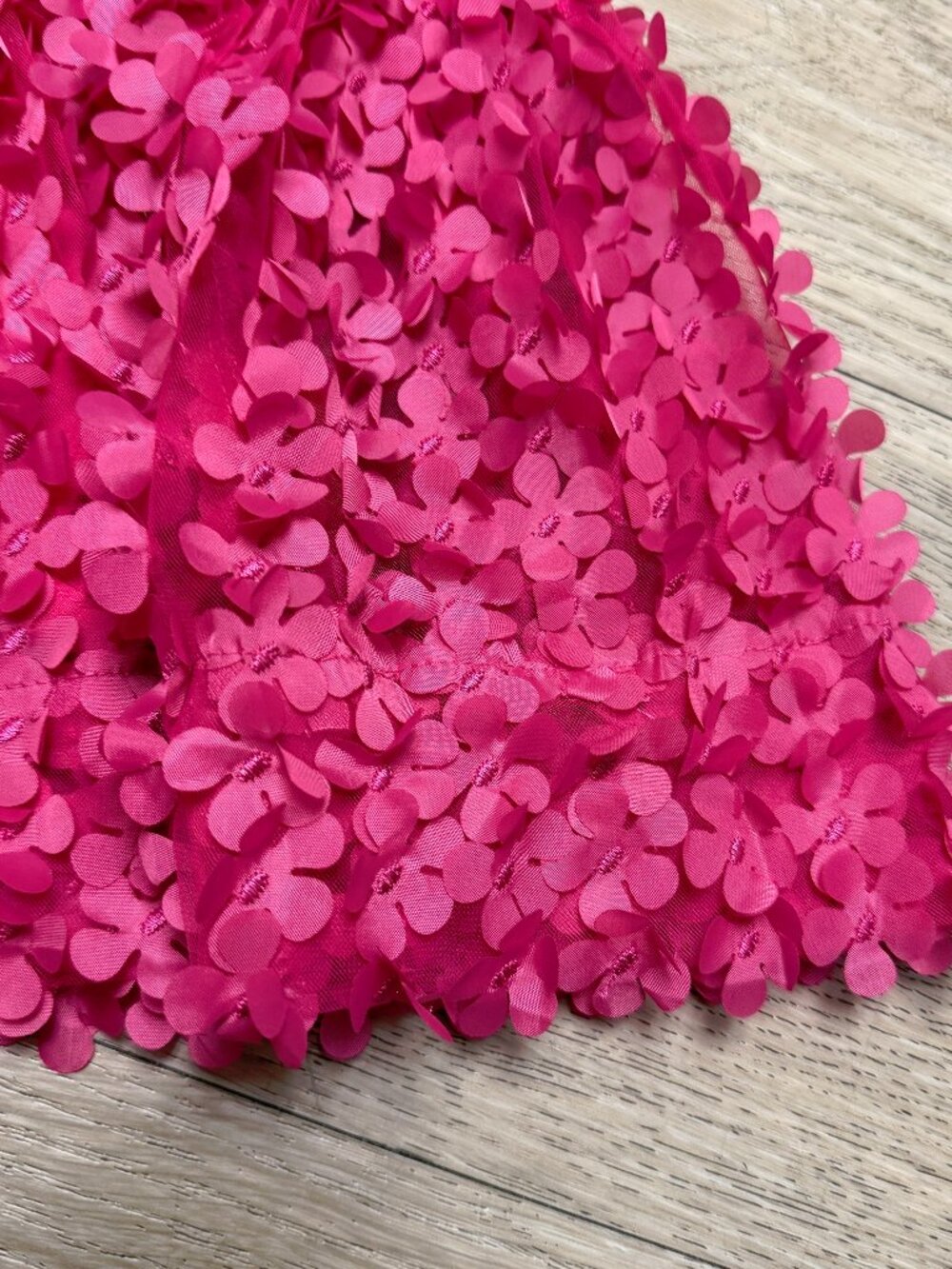 Anthropologie The Somerset Mini Pink Dress Floral Appliqué Edition Small P - Picture 4 of 12